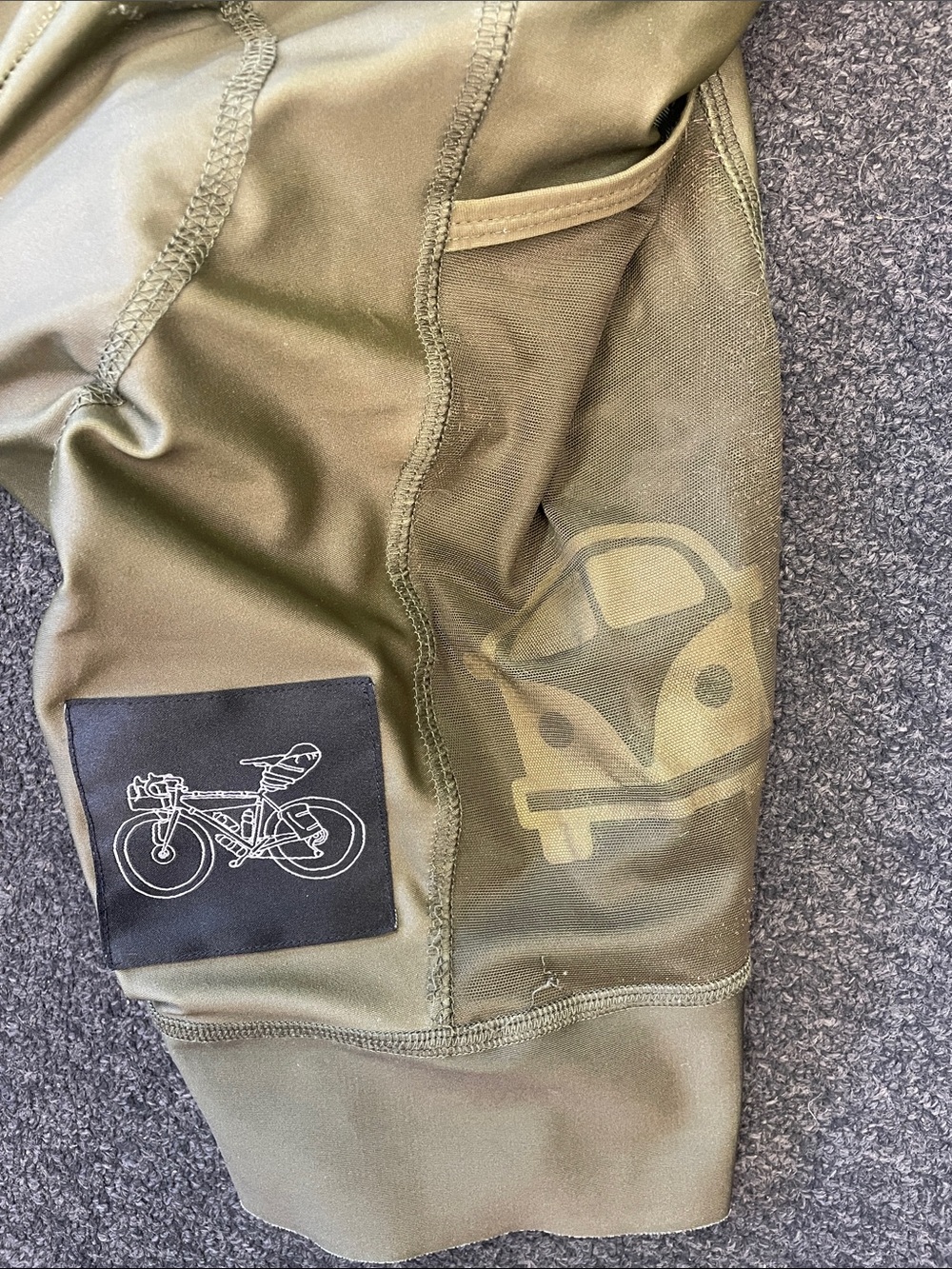Men's Ostroy Olive Green Cargo Cycling Bib Shorts with Icon Straps - Picture 2 of 10